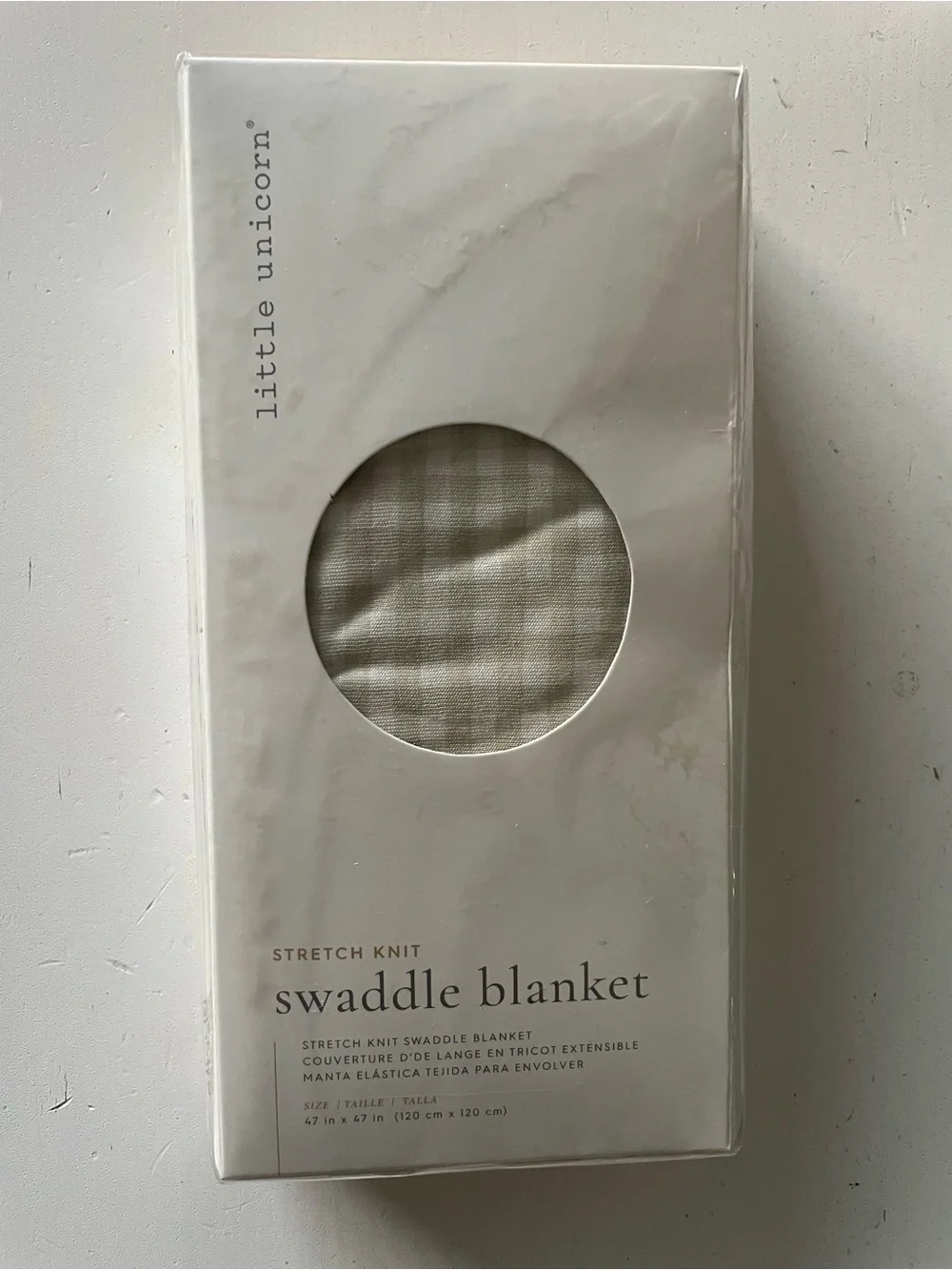 Little Unicorn Stretch Knit Swaddle Blanket in Cream